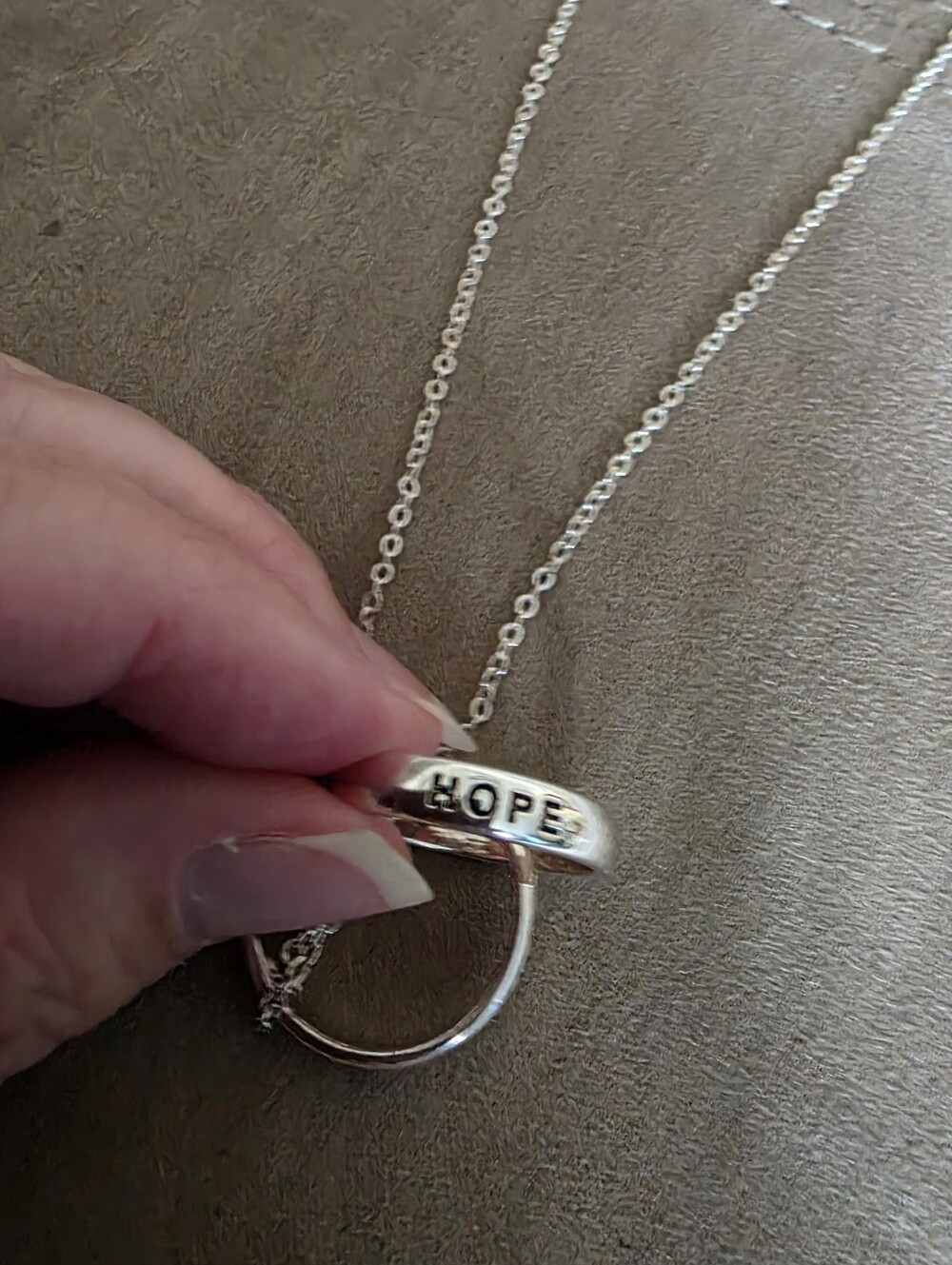 Silver Necklace With Rings - Picture 4 of 4